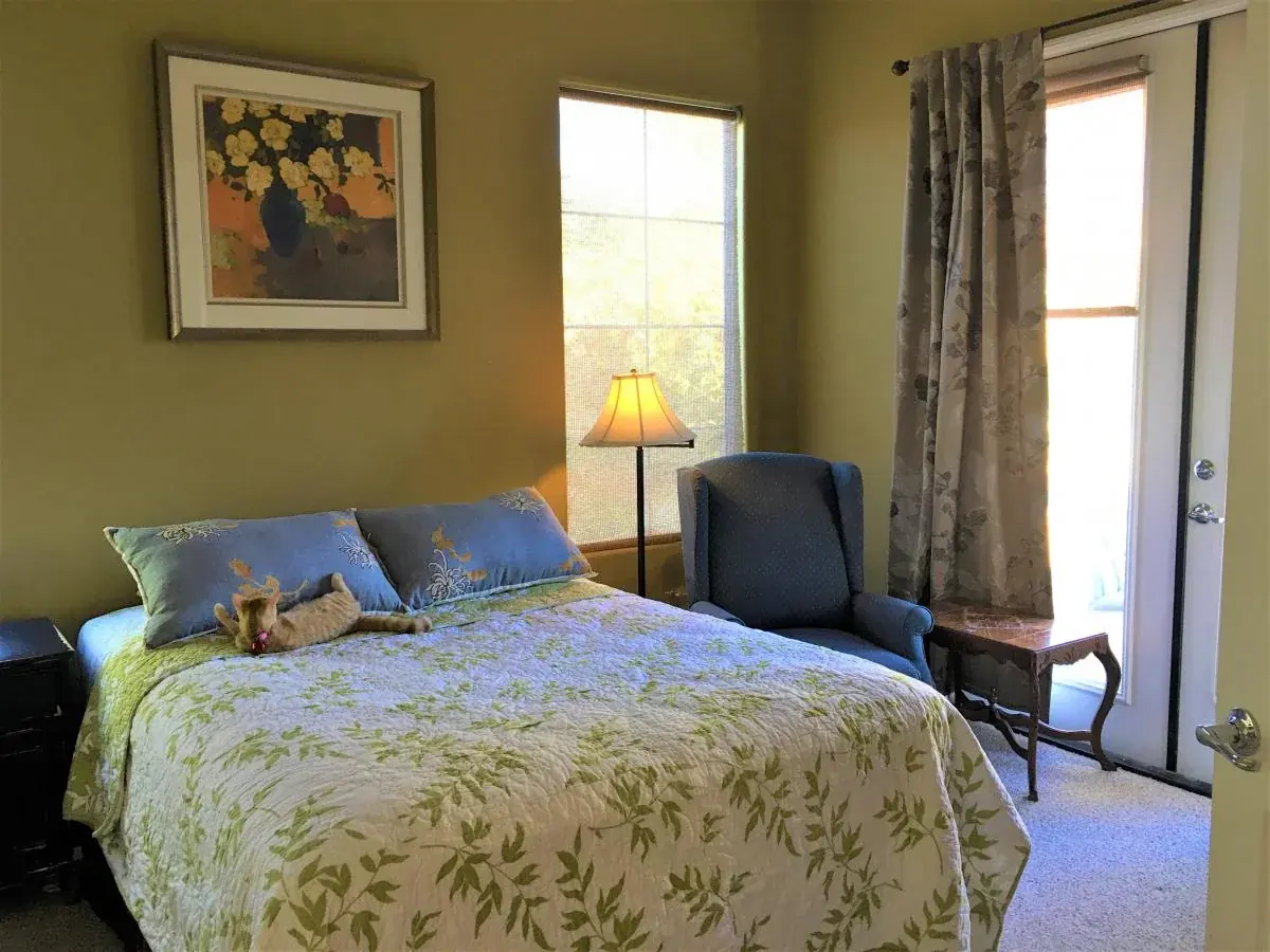 A furnished bedroom at St. Mary’s Love and Care Home
